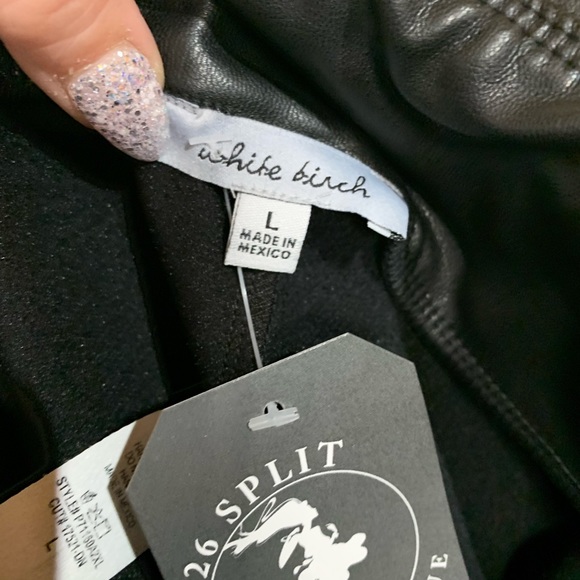 Faux Leather High Waisted Leggings / high rise White Birch legging multiple Szs - Picture 9 of 11